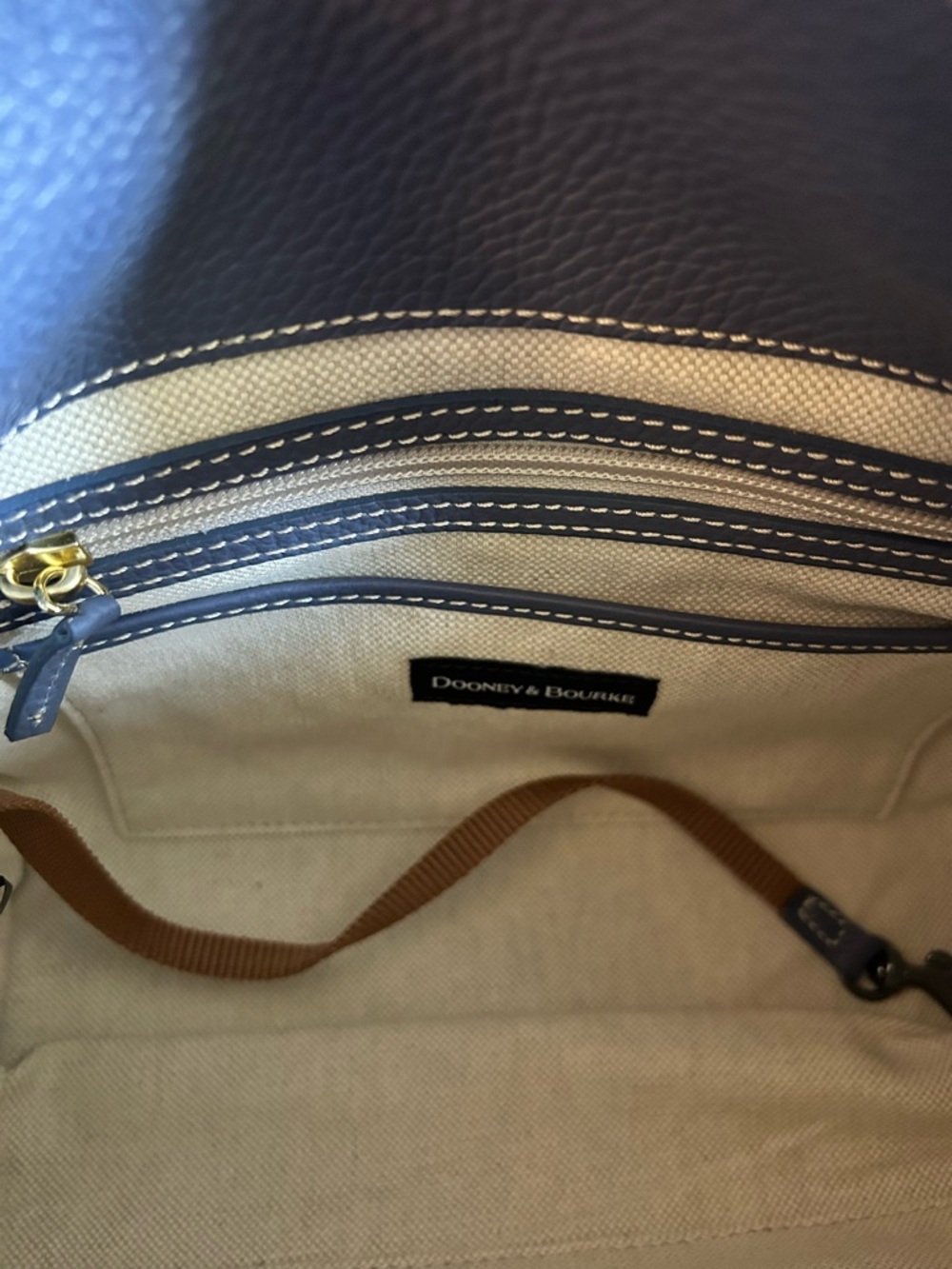 Dooney & Bourke Blue Pebble Leather Satchel - Picture 10 of 16